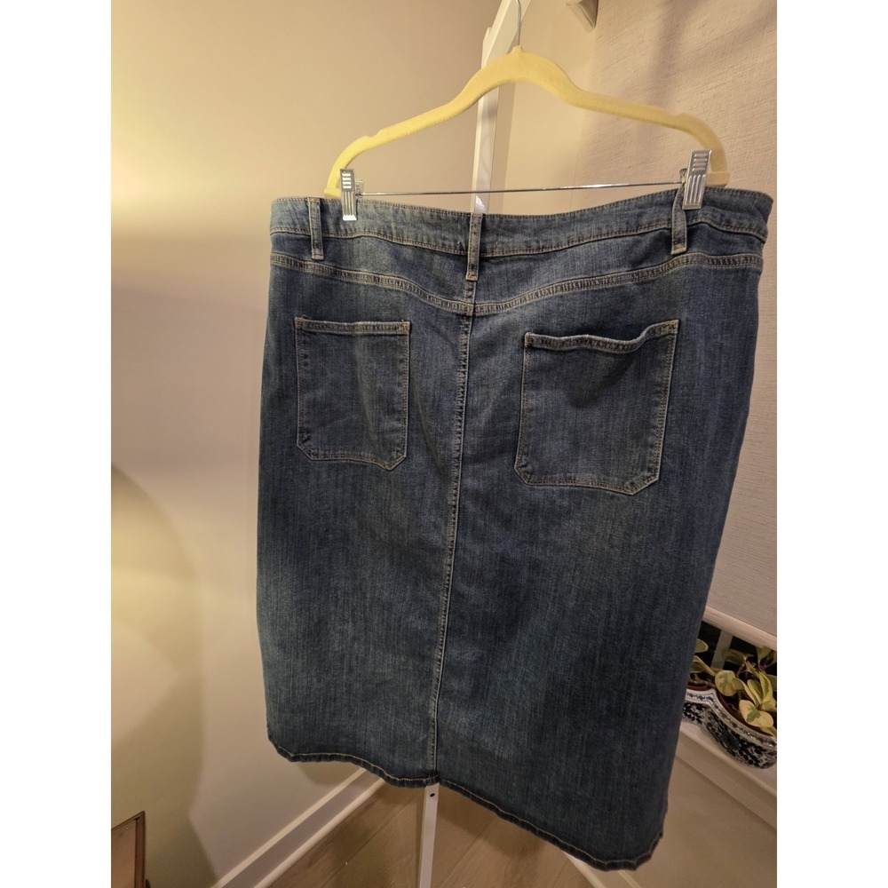 Sonoma Hi Rise Denim Skirt 18W Button Fly Midi Relaxed - Picture 5 of 16